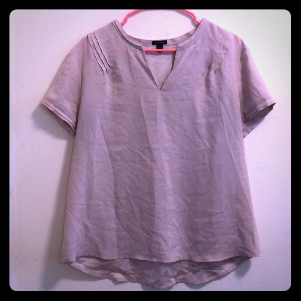 Ann Taylor XL Taupe High-Low Career Blouse